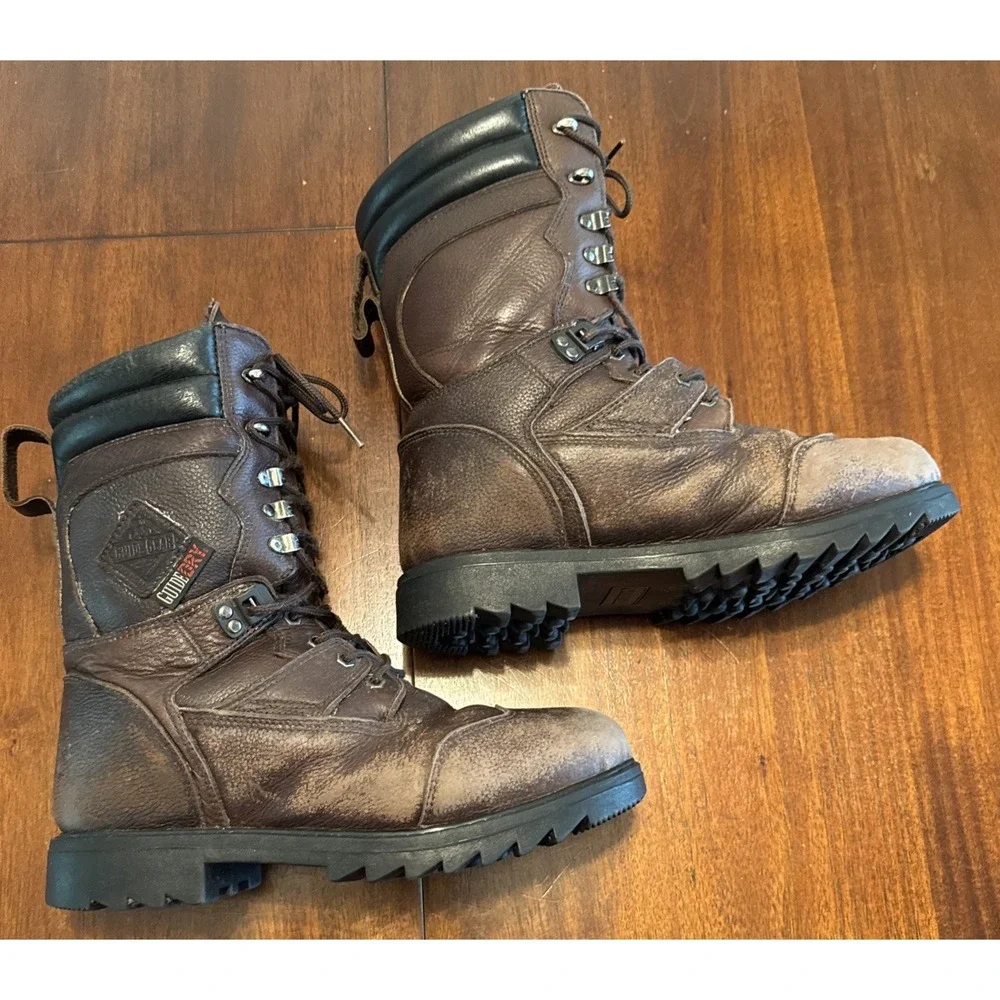 Guide Gear Men's 10.5 Brown Leather Waterproof Insulated Hunting Work Boots